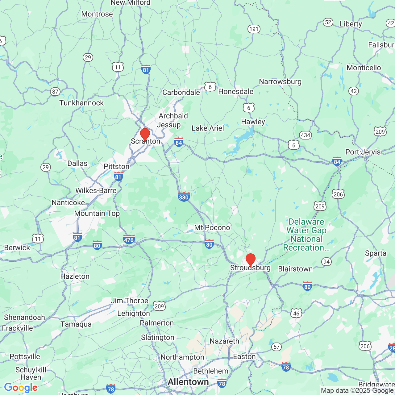 Google map image of our locations